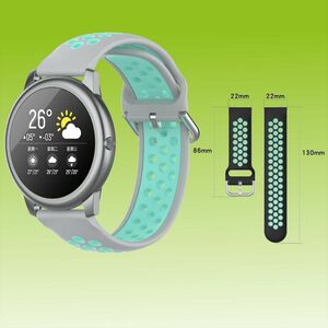 Fr Xiaomi Haylou Solar LS05 Kunststoff / Silikon Armband Watch Uhr Grau / Blau  Ersatz Arm Band