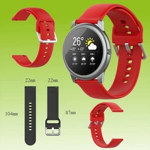 Fr Xiaomi Haylou Solar LS05 Kunststoff / Silikon Armband Watch Uhr Rot Ersatz Arm Band