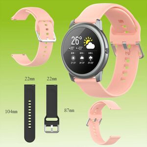 Fr Xiaomi Haylou Solar LS05 Kunststoff / Silikon Armband Watch Uhr Rosa Ersatz Arm Band