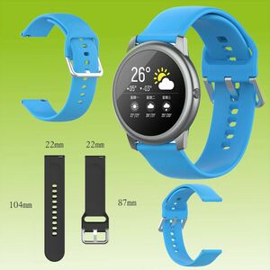 Fr Xiaomi Haylou Solar LS05 Kunststoff / Silikon Armband Watch Uhr Hellblau Ersatz Arm Band