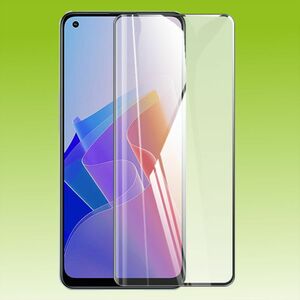 F�r Oppo Reno 8 Lite 2x 3D Premium 0,3 mm H9 Hart Glas Schwarz Folie Schutz H�lle Neu