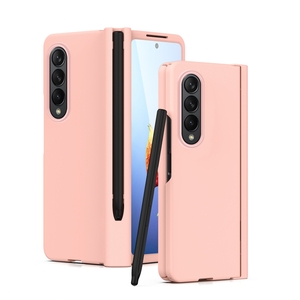 Fr Samsung Galaxy Z Fold4 5G Kunststoff Handy Tasche Hlle Etuis Pink + Folie + Stift