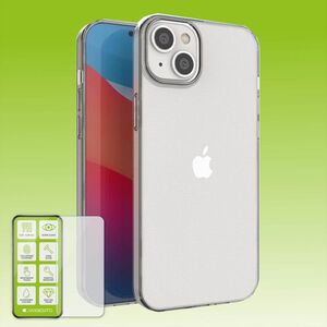 F�r Apple iPhone 14 Plus Silikoncase TPU Transparent + 0,26 H9 Glas Handy Tasche H�lle Schutz Cover