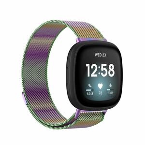 Fr Fitbit Versa 4 + 3 / Sense 1+ 2 Magnet Metall Watch Uhr Ersatz Armband Mehrfarbig