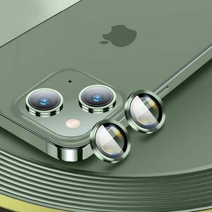 Metal Ring Camera Tempered Glas Film f�r Apple iPhone 14 Plus Panzer Zubeh�r Glas Gr�n