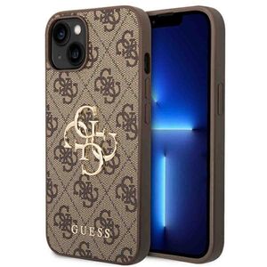 Guess Big Metal Logo Collection Apple iPhone 14 Hard Case Cover Schutzhlle Braun