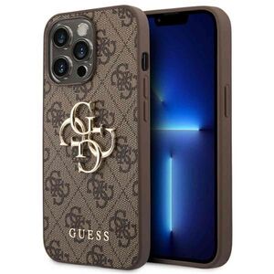 Guess Big Metal Logo Collection Apple iPhone 14 Pro Max Hard Case Cover Schutzhlle Braun