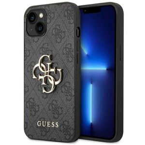 Guess Big Metal Logo Collection Apple iPhone 14 Hard Case Cover Schutzhlle Grau