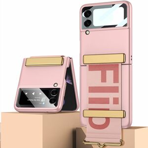 Für Samsung Galaxy Z Flip4 5G Kunststoff Halteband Design Handy Tasche Hülle Etuis Pink
