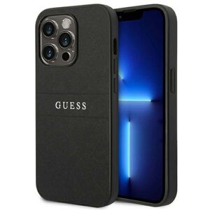 Guess Saffiano Strap Collection Apple iPhone 14 Pro Hard Case Cover Schutzhlle Schwarz