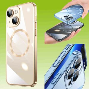 Für Apple iPhone 13 Electroplating TPU Silikon Etuis Handy Hülle Transparent Gold