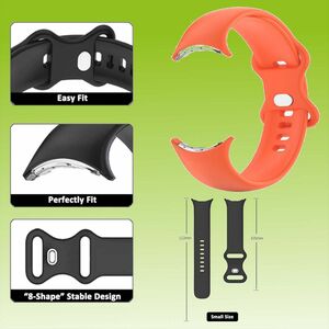 Fr Google Pixel Watch 3 41mm / 2 / 1 Silikon Armband Gre S Orange
