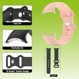 Fr Google Pixel Watch 3 41mm / 2 / 1 Silikon Armband Gre L Uhr Rosa