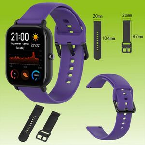 Fr Amazfit GTS4 Mini / GTR Mini Uhr Kunststoff / Silikon Armband Gre S Frauen Ersatz Arm Band Lila