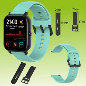 Fr Amazfit GTS4 Mini / GTR Mini Uhr Kunststoff / Silikon Armband Gre L Mnner Ersatz Arm Band Hellblau