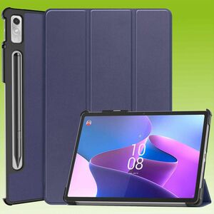 Fr Lenovo Tab P11 Pro 2. Gen 11.2 Zoll 3folt Wake UP Smart Cover Dunkelblau Tasche Etuis Hlle