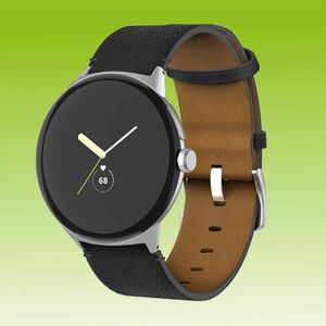 Für Google Pixel Watch Uhr Echt Leder Armband Ersatz Arm Band Schwarz Sport Design