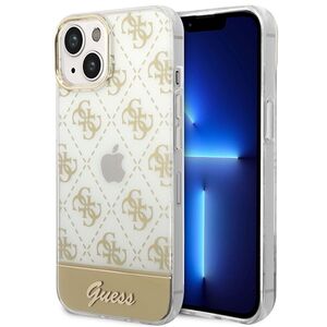 Guess 4G Pattern Script Collection Hardcase Hlle Cover fr Apple iPhone 14 Gold
