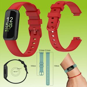 Fr Fitbit Inspire 3 Watch Uhr Kunststoff / Silikon Armband Ersatz Arm Band Ersatz Rot Gre S / Frauen 