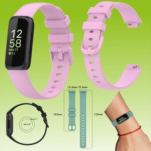 Fr Fitbit Inspire 3 Watch Uhr Kunststoff / Silikon Armband Ersatz Arm Band Ersatz Lila Gre S / Frauen 