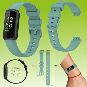 Fr Fitbit Inspire 3 Watch Uhr Kunststoff / Silikon Armband Ersatz Arm Band Ersatz Gre S / Frauen Grn / Grau