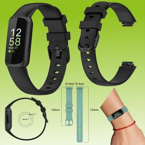 Fr Fitbit Inspire 3 Watch Uhr Kunststoff / Silikon Armband Ersatz Arm Band Ersatz Schwarz Gre L / Mnner 