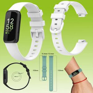 Fr Fitbit Inspire 3 Watch Uhr Kunststoff / Silikon Armband Ersatz Arm Band Ersatz Wei Gre L / Mnner 