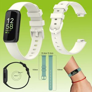 Fr Fitbit Inspire 3 Watch Uhr Kunststoff / Silikon Armband Ersatz Arm Band Ersatz Beige Gre L / Mnner 
