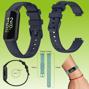 Fr Fitbit Inspire 3 Watch Uhr Kunststoff / Silikon Armband Ersatz Arm Band Ersatz Dunkelblau Gre L / Mnner 