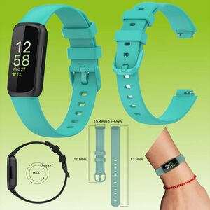 Fr Fitbit Inspire 3 Watch Uhr Kunststoff / Silikon Armband Ersatz Arm Band Ersatz Teal-Grn Gre L / Mnner 