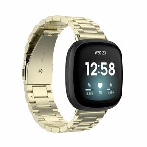 Fr Fitbit Versa 4 + 3 / Sense 1 + 2 Stahl Metall Ersatz Armband Champagner Gold Smart Uhr 
