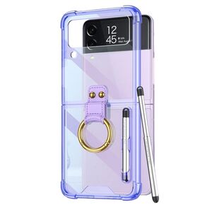Fr Samsung Galaxy Z Flip4 5G Ring / Stift Kunststoff Case Hlle Lila