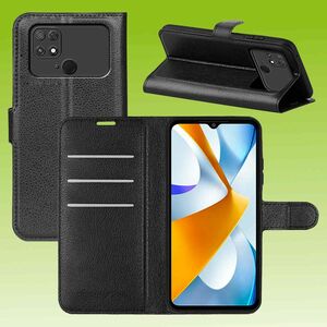 Fr Xiaomi Poco C40 Handy Tasche Wallet Premium Schutz Hlle Case Cover Etuis Neu Zubehr Schwarz