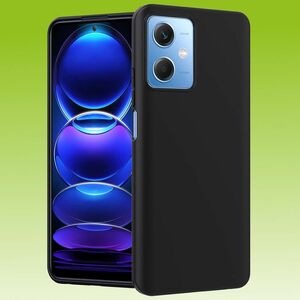 Fr Xiaomi Poco X5 5G / Xiaomi Redmi Note 12 5G Silikoncase TPU Schutz Schwarz Handy Tasche Hlle Cover Etui Zubehr Neu