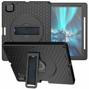 Fr Apple iPad Pro 12.9 2022 / 2021 / 2020 / 2018 aufstellbare Outdoor Hybrid Schwarz Tablet Tasche Etuis