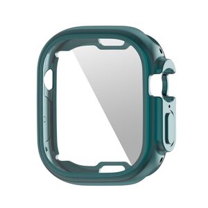 Fr Apple Watch Ultra 1 + 2 49mm Shockproof Hlle TPU + PET Folie Cyan