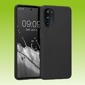 Fr Motorola Moto G52 Silikoncase TPU Schutz Schwarz Handy Tasche Hlle Cover Etui Zubehr Neu