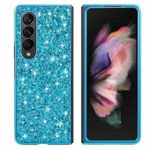 Fr Samsung Galaxy Z Fold4 5G Glitzer Diamant Design Kunststoff TPU Cover Handy Tasche Hlle Etuis Blau