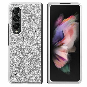Fr Samsung Galaxy Z Fold4 5G Glitzer Diamant Design Kunststoff TPU Cover Handy Tasche Hlle Etuis Silber