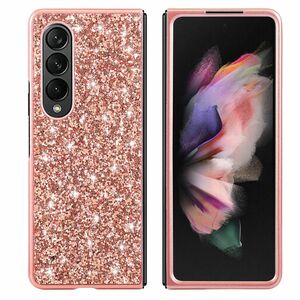 Fr Samsung Galaxy Z Fold4 5G Glitzer Diamant Design Kunststoff TPU Cover Handy Tasche Hlle Etuis Pink