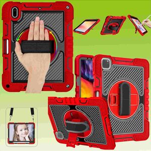 Fr Apple iPad Pro 11.0 2022 / 2021 / 2020 Outdoor Rot / Schwarz 360 Grad mit Schlaufe Tablet Tasche Case