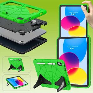 Fr Apple iPad 10.9 2022 10. Generation aufstellbares Outdoor Hybrid Grn / Schwarz Tablet Tasche Etuis Cover Case Schutz Robust Neu
