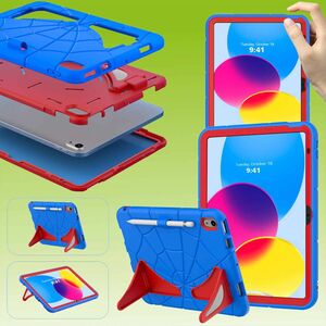 Fr Apple iPad 10.9 2022 10. Generation aufstellbares Outdoor Hybrid Blau / Rot Tablet Tasche Etuis Cover Case Schutz Robust Neu
