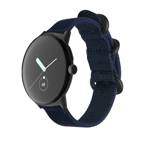 Fr Google Pixel Watch 3 41mm / 2 / 1 Nylon Armband D-Blau / Schwarz