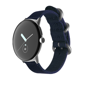 Fr Google Pixel Watch 3 41mm / 2 / 1 Nylon Armband D-Blau / Silber