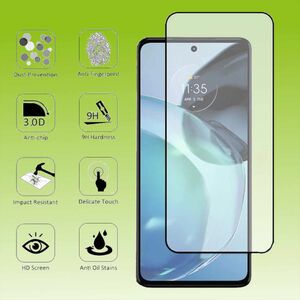 F�r Motorola Moto G72 2x 3D Premium 0,3 mm H9 Hart Glas Schwarz Folie Schutz H�lle Neu