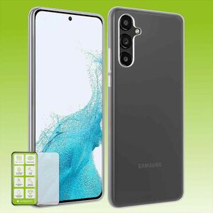 F�r Samsung Galaxy A54 5G Silikoncase TPU Transparent + 0,26 H9 Glas Handy Tasche H�lle Schutz Cover