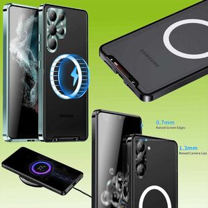 Fr Samsung Galaxy S23 Ultra Handy Tasche Magnetische Magsafe Metall Design Grn Cover Case Hlle