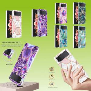 F�r Samsung Galaxy Z Flip4 Electroplating Splicing Marmor TPU H�lle Schutz Cover Handy Tasche Muster / Motiv H�lle Etuis Muster
