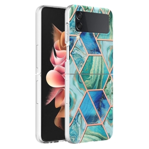 F�r Samsung Galaxy Z Flip4 Electroplating Splicing Marmor TPU H�lle Schutz Cover Handy Tasche Muster / Motiv H�lle Etuis Muster
